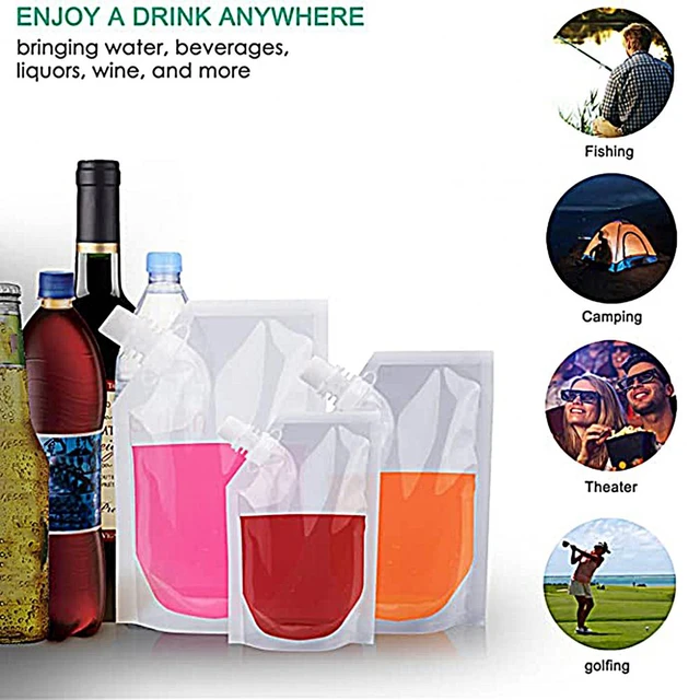 20 Pcs Flasks Liquor Cruise Pouch Reusable Sneak Alcohol Travel Drinking  Flask Concealable Plastic Flasks bags with Funnel 16 oz - AliExpress