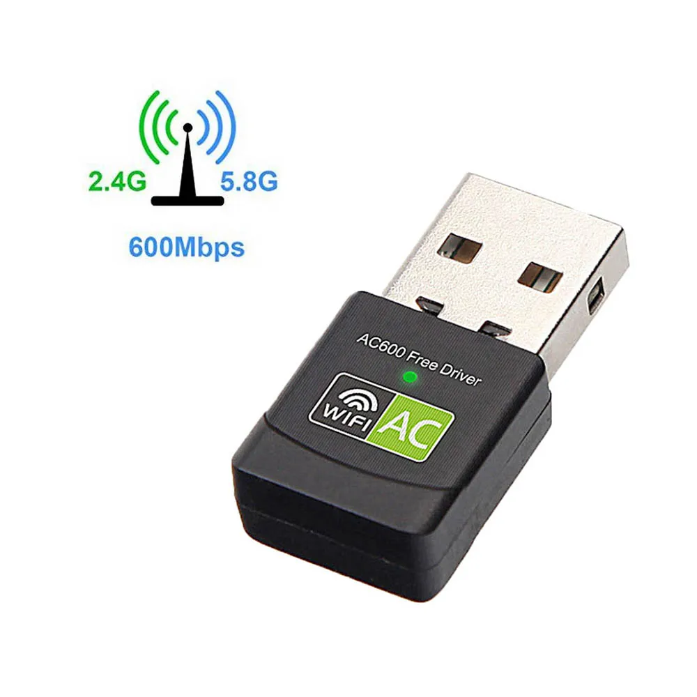 

USB Wifi Adapter AC600 Ethernet Dongle 5Ghz Lan USB2.0 Wi-Fi Free Driver Wifi Receiver USB Ethernet Wifi Dongle Network card