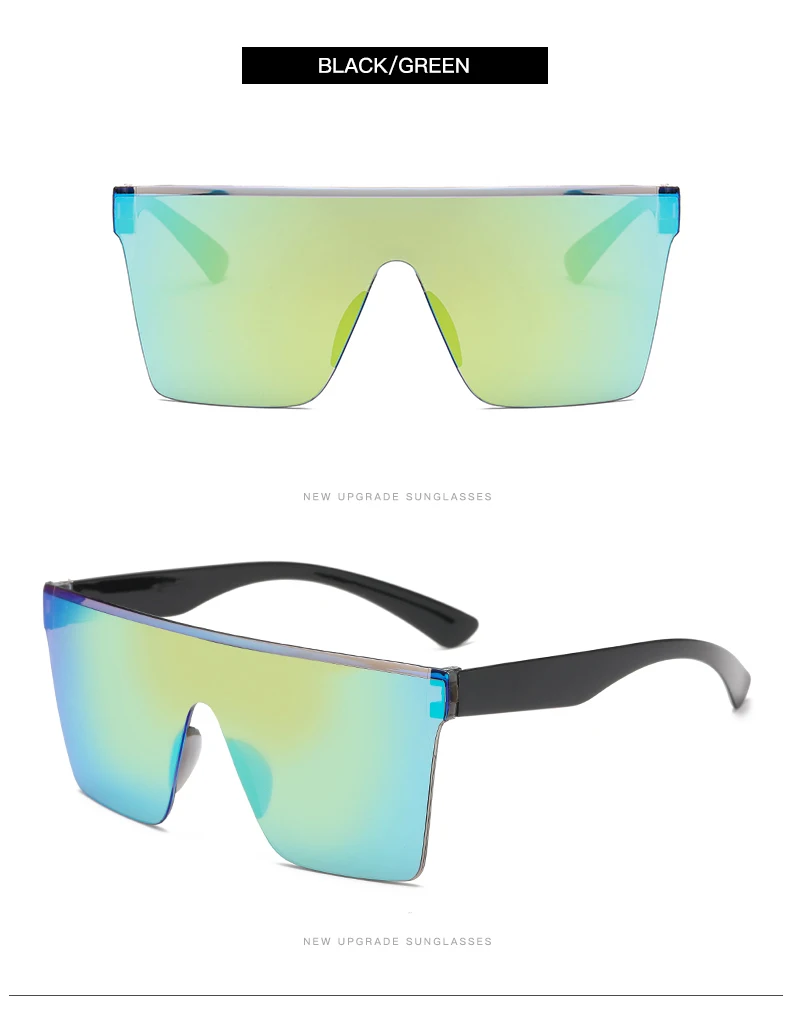 Mode Neue Verbunden Große Rahmen Sonnenbrille Ultra Quadratischen Rahmen Sonnenschutz Brillen Anti UV400 Driving Shades Weibliche – Detail 12