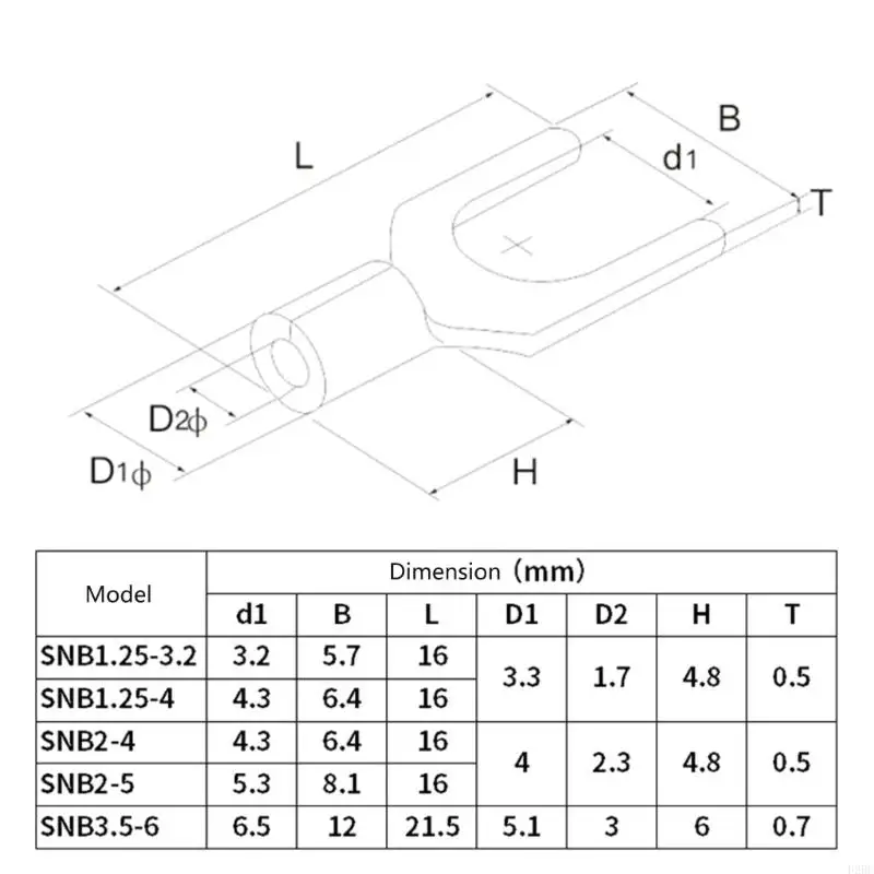 F26C 320 Pcs Tin-Plated-Copper Wire Crimp Fork End Cable Lugs Crimp Connector Non-Insulated Ring Terminal & Fork Connector