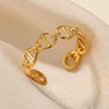 88459-4f3211.jpg Bagues en acier inoxydable 316L pour femmes, couleur or, anneau ouvert géométrique multicouche, Vintage, étanche, bijoux esthétiques de mariage, cadeau