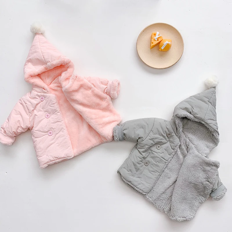 Baby Boys Girls Jacket Winter Childrens Clothing 0-3 Year Old Fleece Thicken Jacket Thick Cotton Inner Liner Thicken Kids Coat