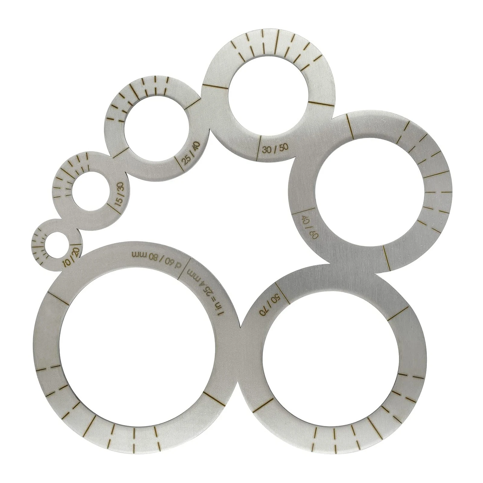 

Leather Corner Cutting Measuring Tools Angle Ruler Fixed Seven Arcs Stainless Steel Metal Circle Template Cutting Ruler