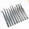 Precision Eyelashes Extension Tweezers Black For Make Fans Boot Isolation False Lash Clip Tongs Nail Art Makeup Tools Supplies 2