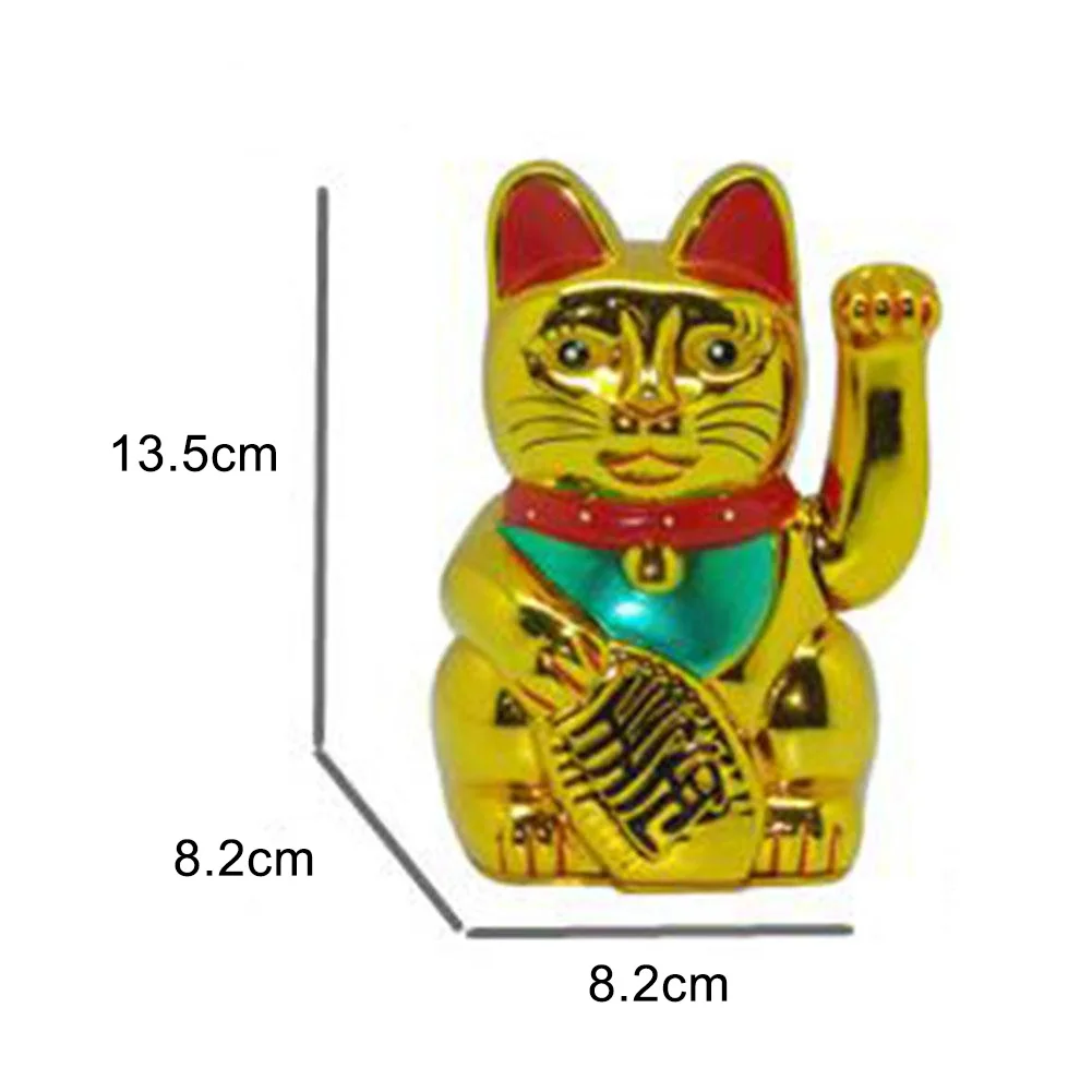 5inch Lucky Cat Welcoming Chinese Lucky Cats Statue Waving Hand Beckoning Fortune Cat Figurines Household DIY Decoration