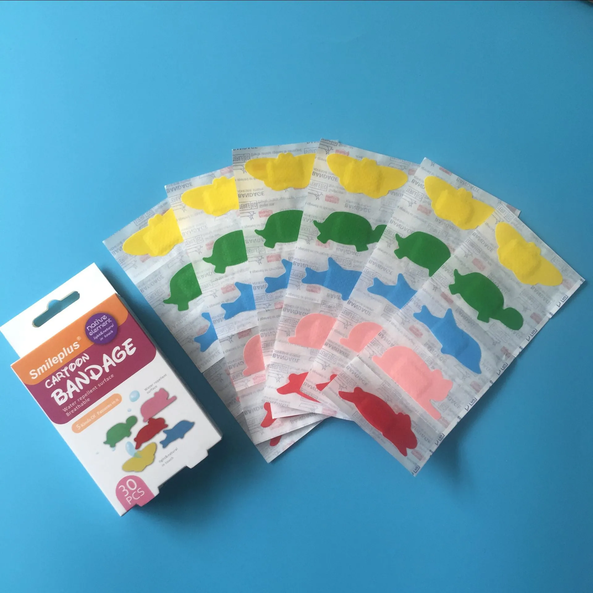 30pcs/lot Baby Bandages Band Aid Cute Cartoon Patterned Wound Plaster Adhesive Breathable Hemostasis Patch for Children Bandaid 5