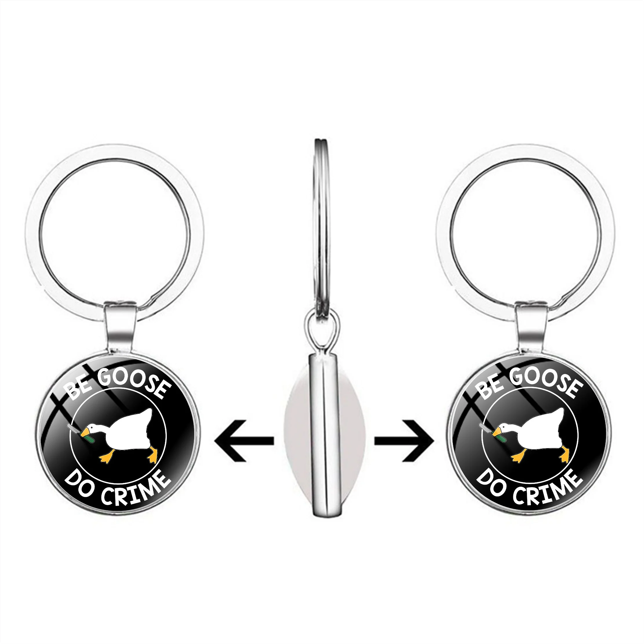 

Meme Mess with The Honk Keychain You Get The Bonk Double sided Glass Keychain Fans Commemorative Gift