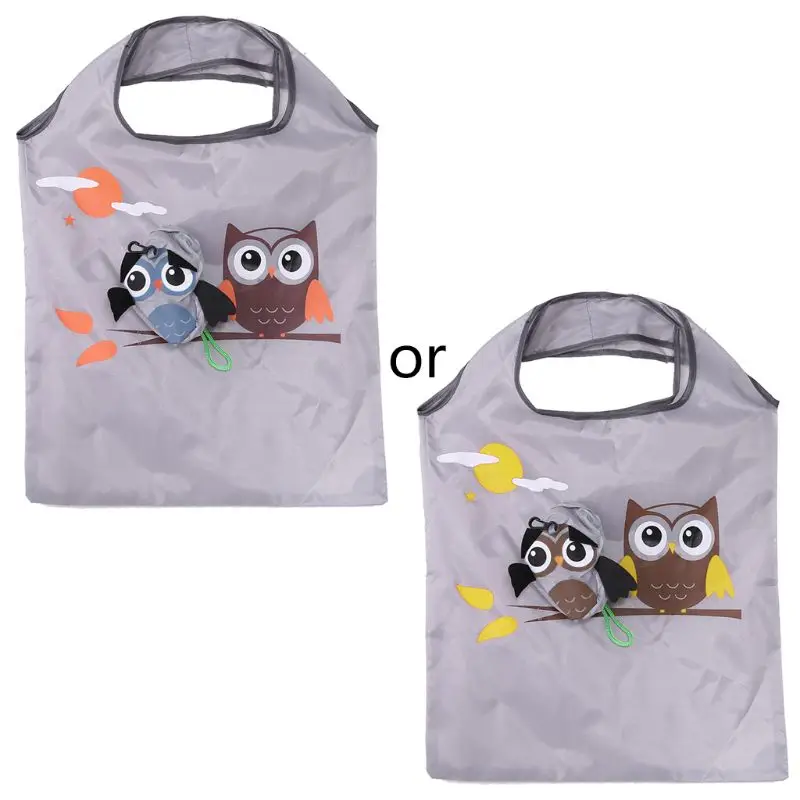 

Owl Folding Shopping Bag Foldable Reusable Shoulder Handbag Tote Travel Drop Shipping
