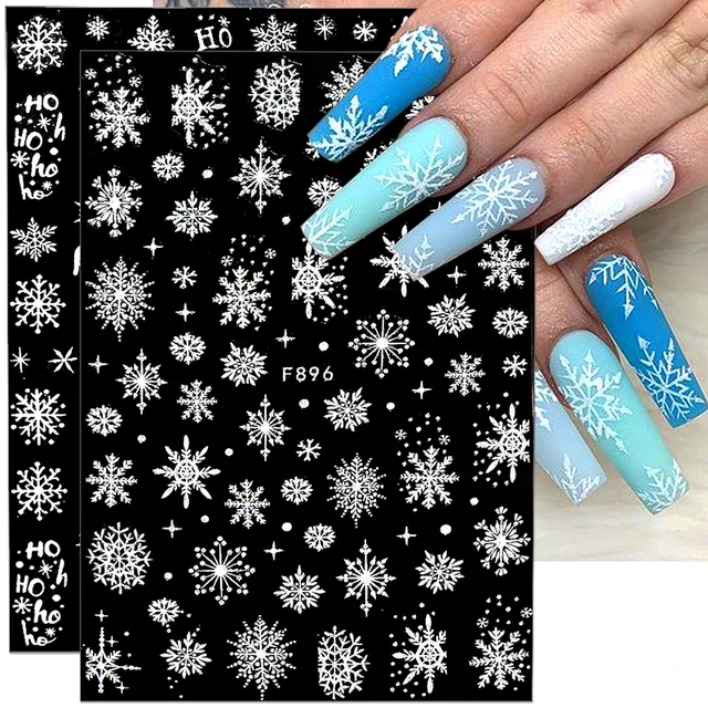 Winter Snowflake Glitter Sticker Tattoo - Party Favors - 12 Pieces 