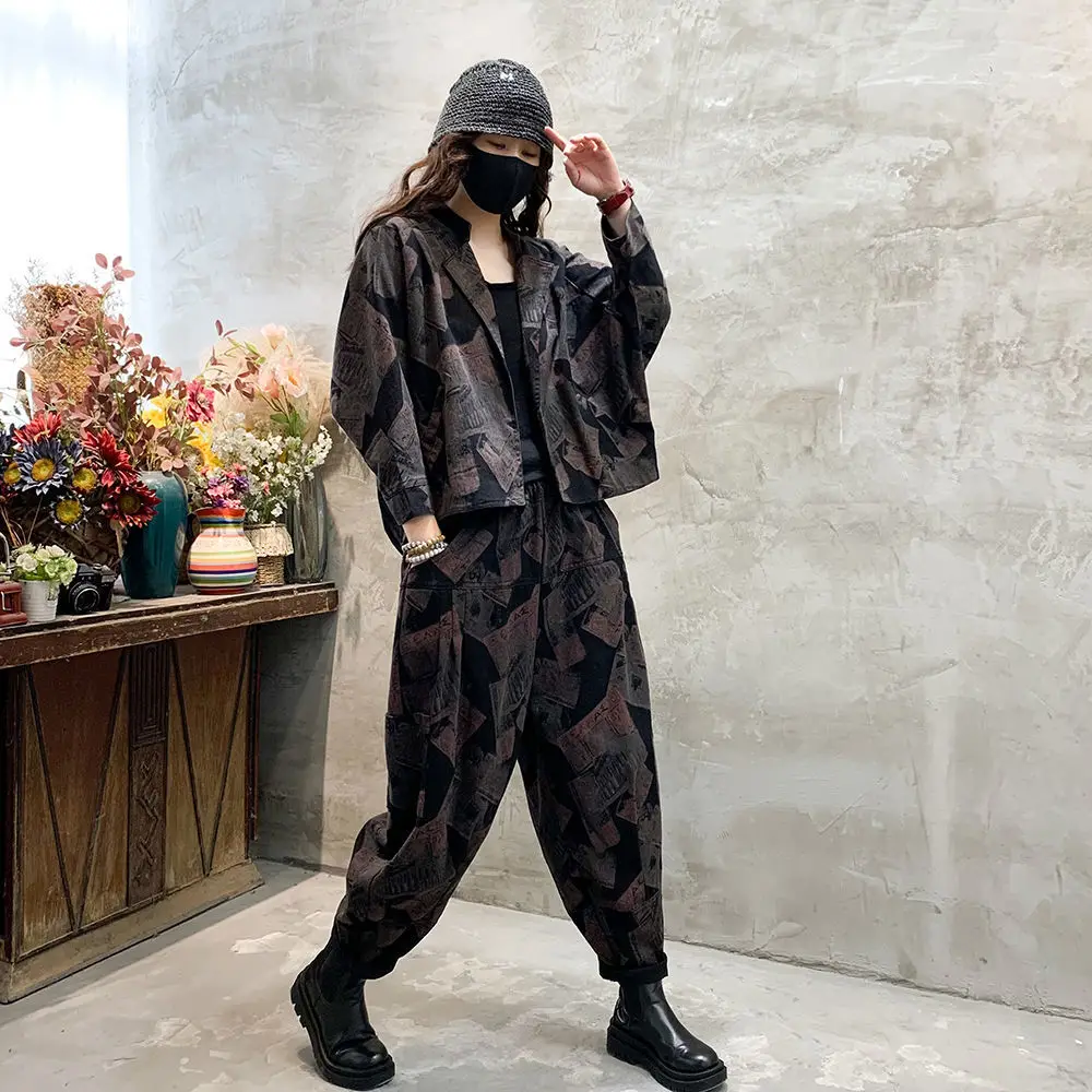 

Large size 6XL Women Denim Two-piece Spring 2022 New Loose Casual Sets Nine Pants Short-Sleeved Jeans Suit 2PC Conjunto Feminino