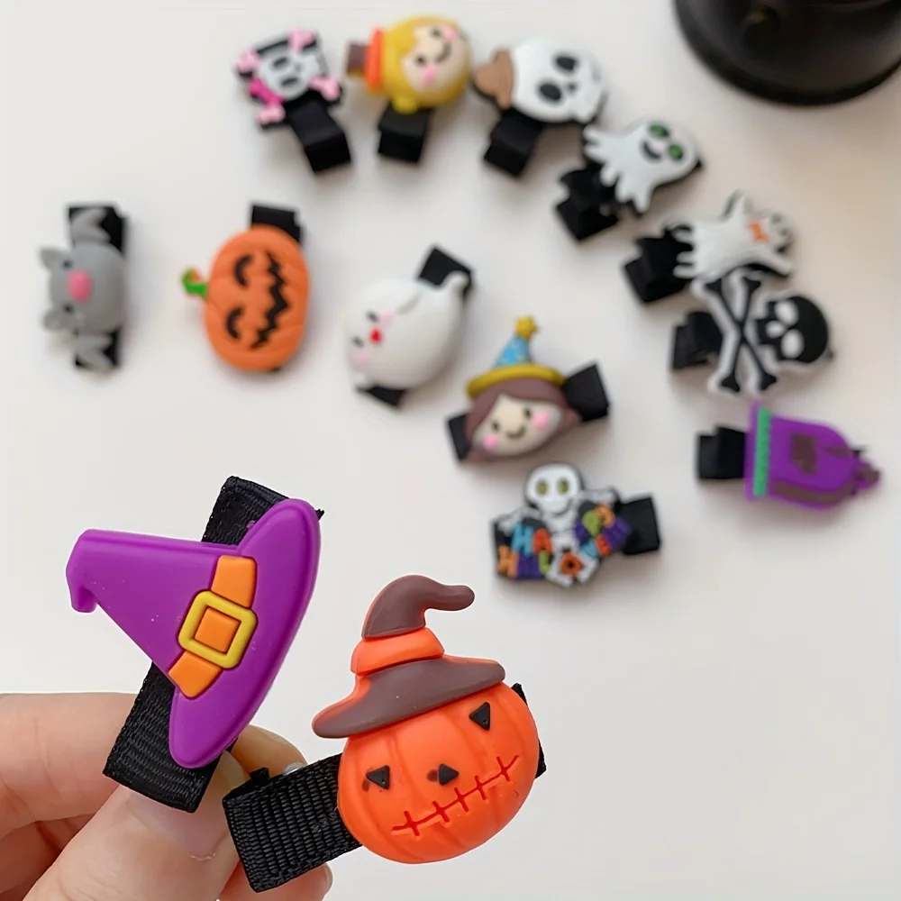 14 Pieces of Cute Little Halloween Hairpins for Girls with Side Clips That Won&rsquo;T Hurt Your Hair