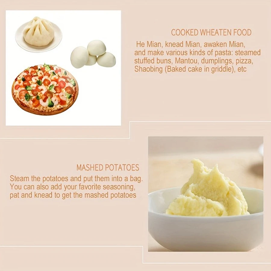 1PC Kitchen Silicone Kneading Bag Dough Stirring Bag DIY Bread Pizza Baked Kitchen Tool Suitable for Making Pizza,dough kneading bag