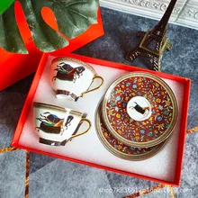  Luxurious Tea Cup Set of 2 Vintage Art Bone China Ceramic Tea Coffee Mugs and Plates Euro Royal Teacups and Saucers Best Gifts 