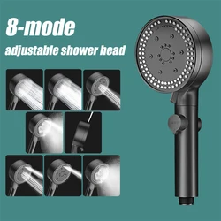 High-Pressure Water-Saving Adjustable Black Showerhead with Massage Function (Upgraded shower head)