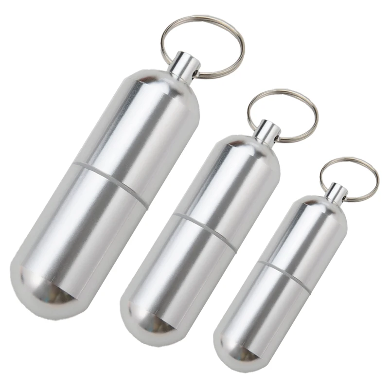 Toothpick Box Pill Box Container Keychain Waterproof Aluminum For Travel Camping Health Care