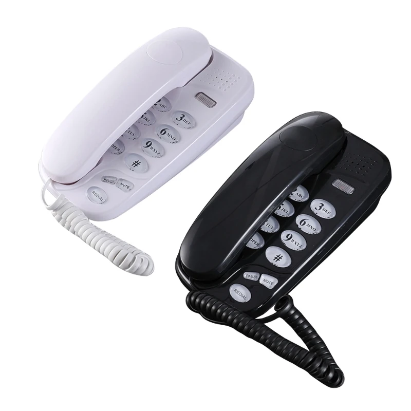 Wired Phone Phone Handset Multifunctional Wall Phone Desktop Telephone with Re-Dial Functions