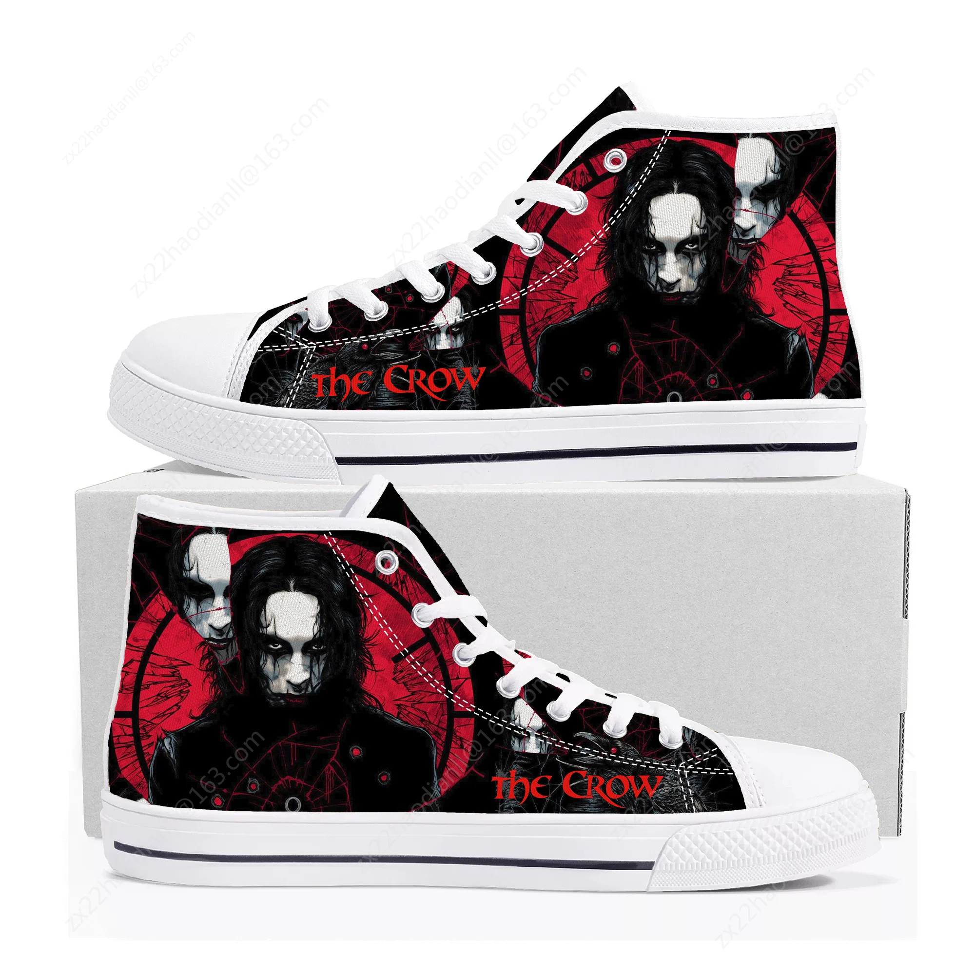 The-Witcher High Top Sneakers Mens Womens Teenager High Quality Symbol Wolf Canvas Sneaker couple Shoe Casual Custom Made Shoes