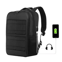 Solar Backpack 12/20W Panel Powered Laptop Bag Water-resistant Large Capacity with External USB Charging Port New men's bag 2