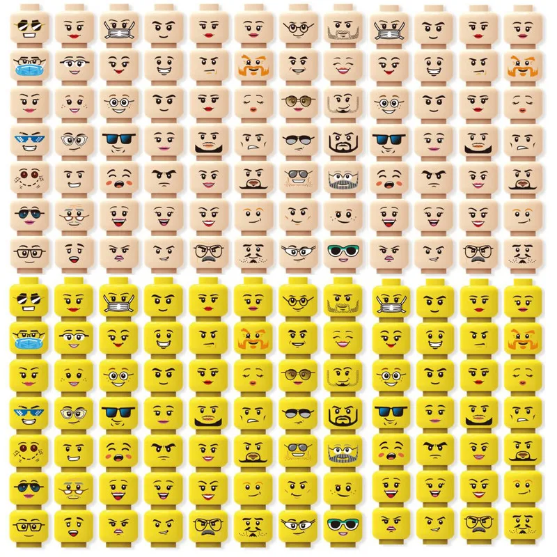 MOC 피규어 액세서리 헤드 빌딩 블록 군인 부상당한 표현 의사 도시 영웅 헤드 부품 미니 벽돌 장난감 어린이 선물
