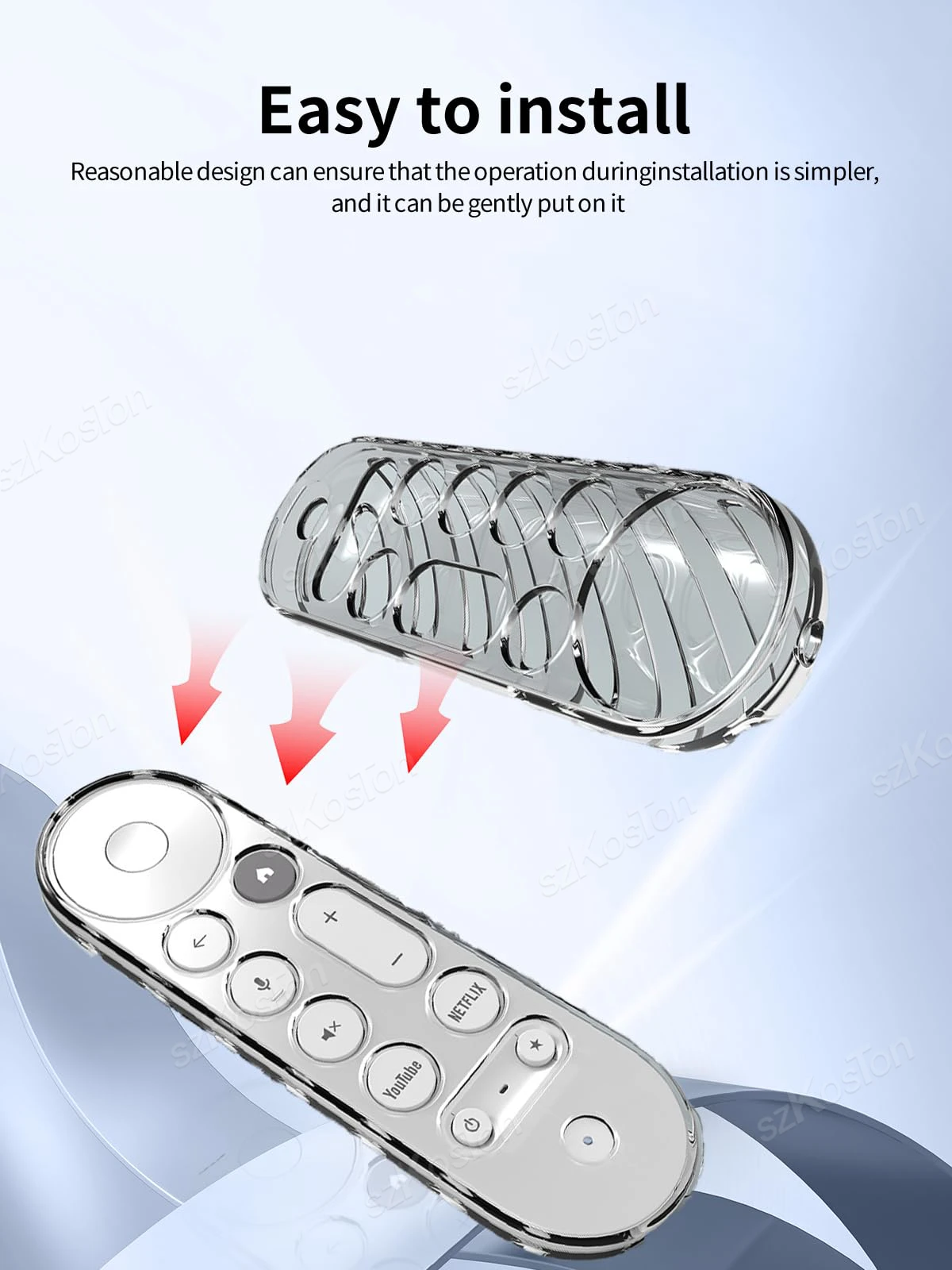 Silicone Remote Case TPU Remote Control Cases Transparent Protective Case For Google TV Streamer 4K Remote Control Shockproof Anti-Slip Sleeve For silicone remote case,silicone remote cover,silicone remote sleeve,remote controller cover,silicone case protector