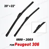 Wiper LHD Front Wiper Blades For Peugeot 306 1999 - 2003 Windshield Windscreen Clean Window Car Rain Brushes 22"+20" 1