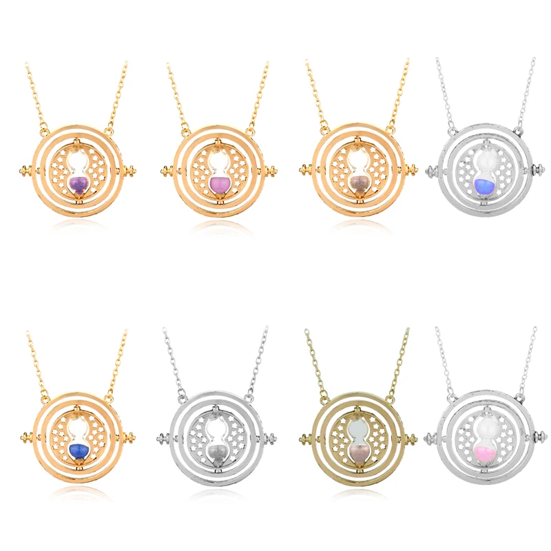Necklace Pendant 3 Colors Time Turner Pendant Necklace Movie Theme Choker Jewelry Cosplay Gifts for Men Women