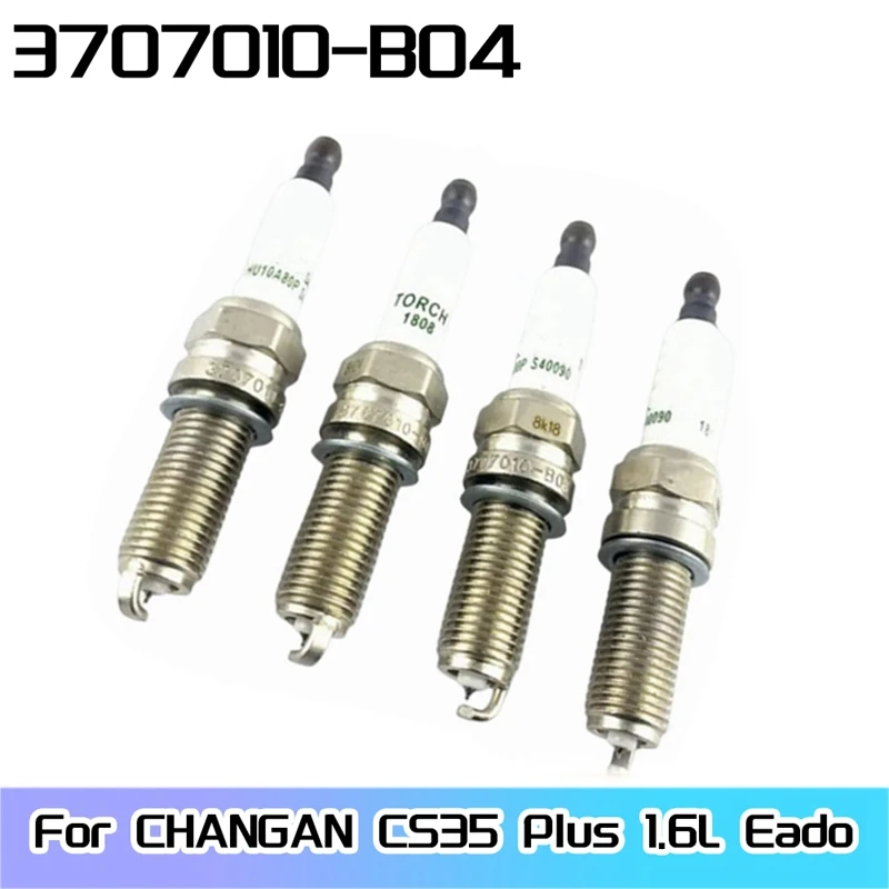 

4 PCS Spark Plug 3707010-B04 Automotive Supplies White Metal For CHANGAN CS35 Plus 1.6L Eado