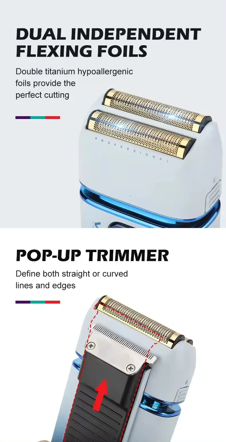 VGR Professionaalne kodumajapidamises töötav, taaslaetav USB-taaslaetav korpus, veekindel elektriline täistrimmer V-362_voghion.com