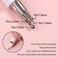 4 in 1 Nail Art Dotting Tools Nail Drill Point Nail Tools Dot Painting Tools Nail Point Press Type Point Drill Pen Rotary Tool 2