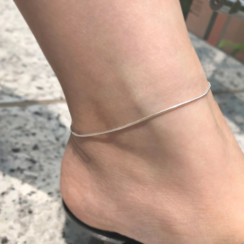 eManco Round Snake Chain Anklet For Women Stainless Steel Chain Anklet Summer Essential Jewelry Accessories - Image 5