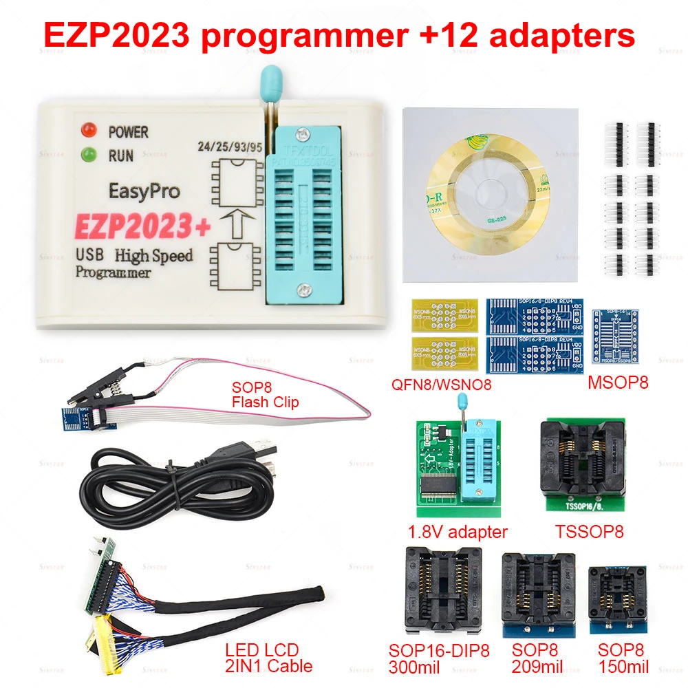 

EZP2023 High-speed USB SPI Programmer EZP 2023 Support 24 25 93 95 EEPROM 25 Flash BIOS Chip Better Than EZP2019