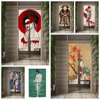 Beautiful Woman Pattern Japanese Door Curtain Showa Beautiful Woman Bedroom Bathroom Semi-Split Private Partition Fabric Curtain 1
