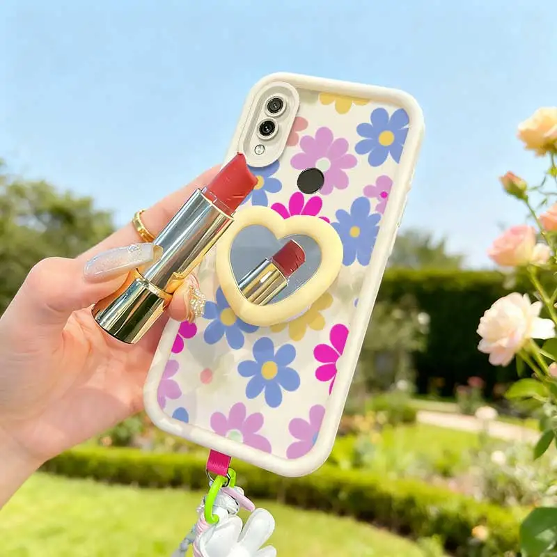 3-Piece Cartoon Flower Phone Accessory Set with Lanyard and Craft Embellishments