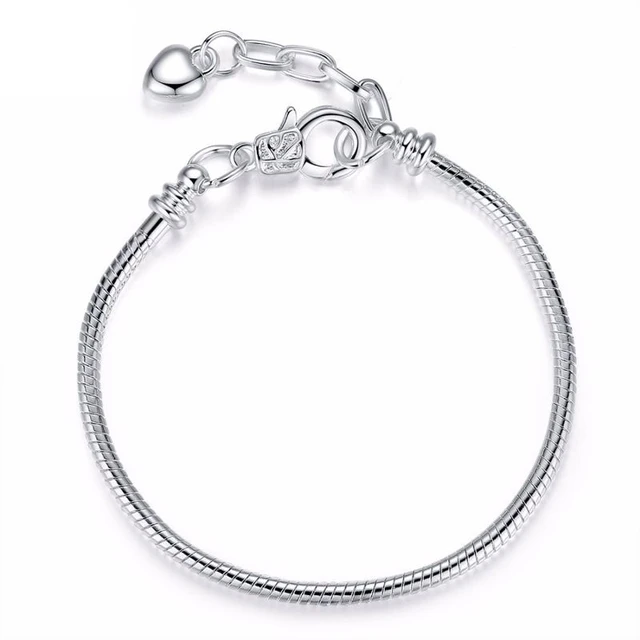 20 Pieces 7.87 Inch Bracelet Chains for Jewelry Making Snake Chain Charm  Bracelets with Heart Lobster Clasp Extender Chain Stainless Steel Link  Chains