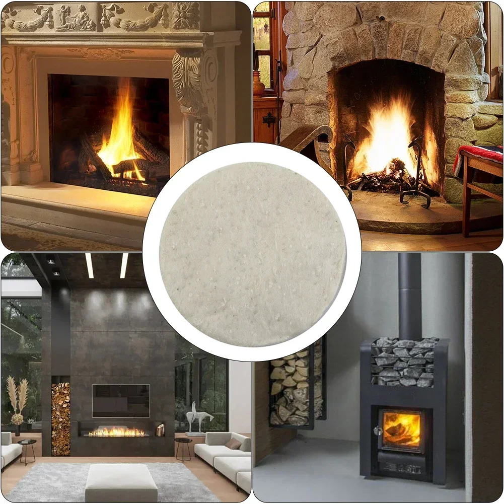 1/2/3/5pcs Ceramic Wool Sponge Cotton Round 8.6x1.2cm Firplace Firebox Safety Bio Fire Heating Cooling Air Fireplaces Stove