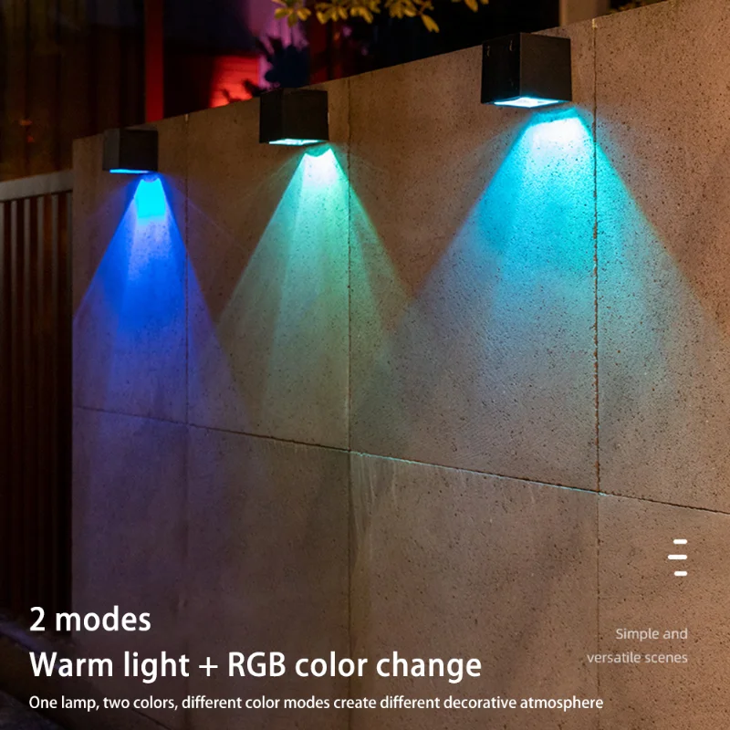 LED Solar Light Outdoor Garden Square Wall Lamp Outdoor Courtyard Garden Fence Lighting Wall Decoration Lamp 4