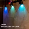 LED Solar Light Outdoor Garden Square Wall Lamp Outdoor Courtyard Garden Fence Lighting Wall Decoration Lamp 4