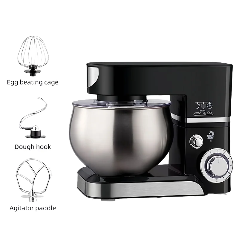 New 1200 Watts Power 5 Liters Blender 3in1 Hot Chef Machine Knead Dough Stir Egg Froth Home Commercial Stainless Steel Material