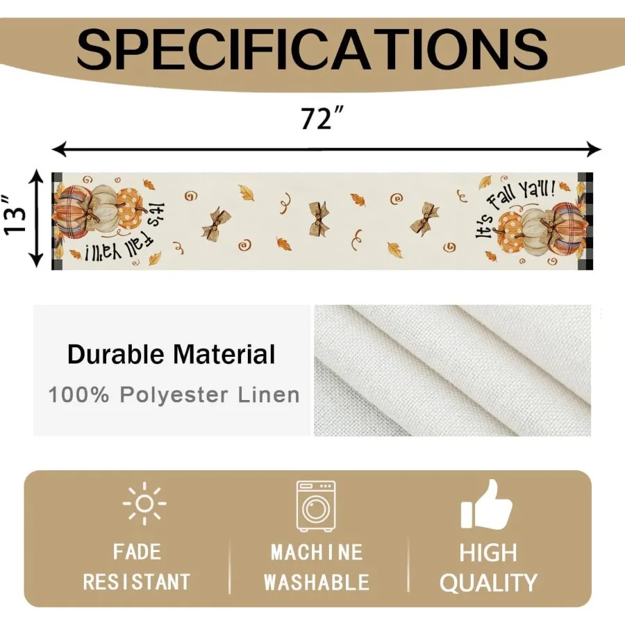 Fall Pumpkin Table Runner 3