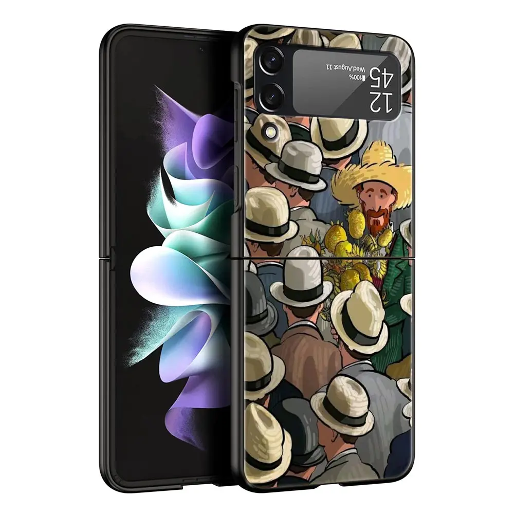 Van Gogh Sunflowers & Starry Night Folding Phone Hard Cover Case