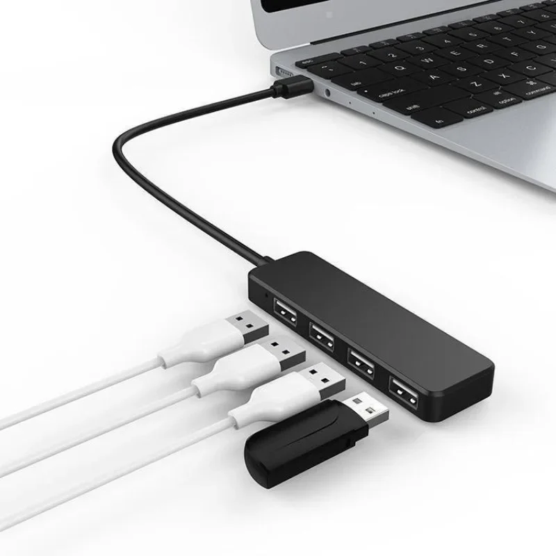Adattatore hub splitter USB 2.0 multi-porta USB ultra sottile con 4 porte, dock di espansione per PC e laptop._voghion.com
