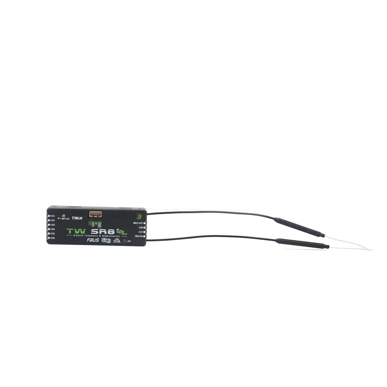 Récepteur FrSky TW SR8 TWIN 2.4G avec stabilisateur ADV, boîtier ouvert avec composants internes