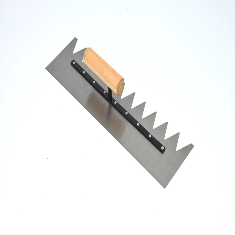Assorted Notched Tile and Floor Trowel Grade Carbon Steel Trowel .Ergonomic Wood Grip Comfort Handle 6