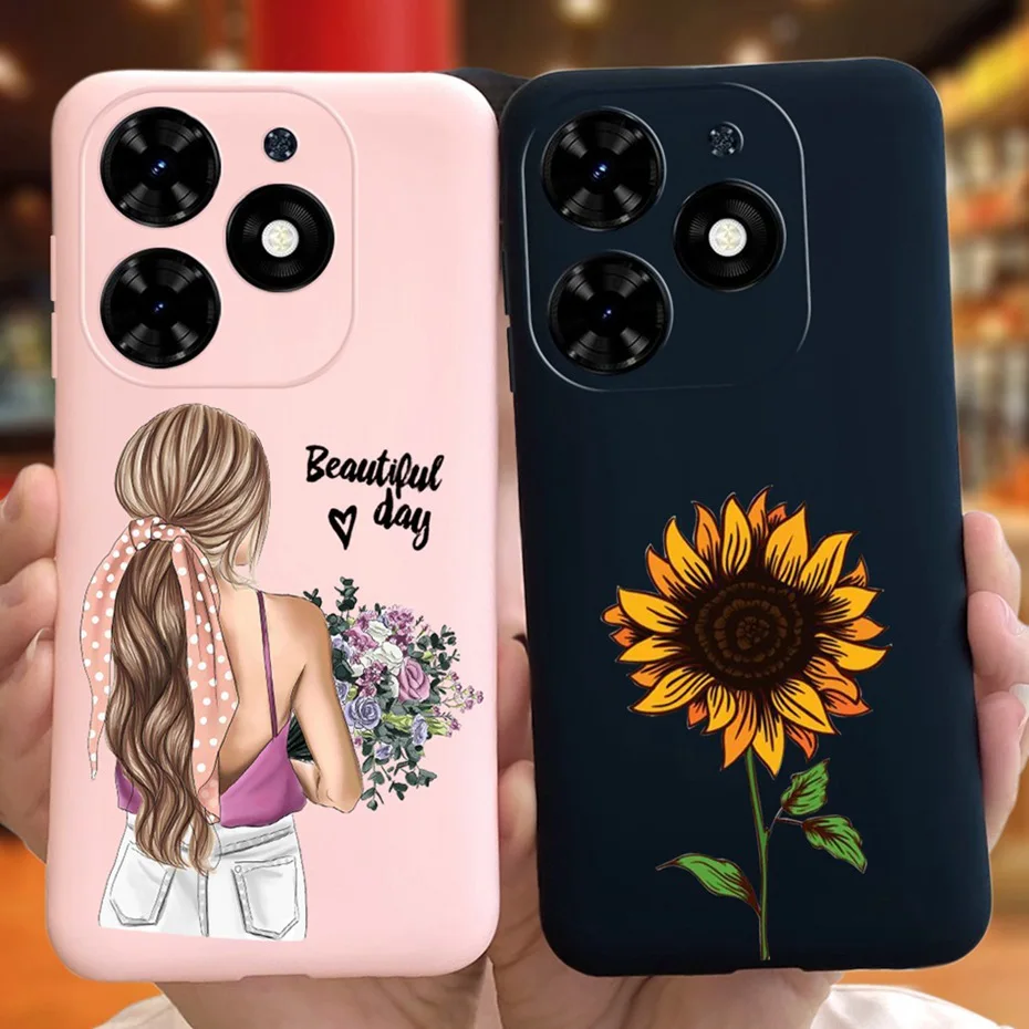 Sunflower Pattern Soft Silicone TPU Jelly Phone Case - Fashionable Protective Bumper Cover