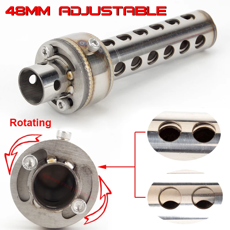 48Mm Regolabile Moto Auto Scarico Db Killer Silenziatore Silenziatore Escape Sound Reducer Per Yoshimura Per Sc Per Akrapovic