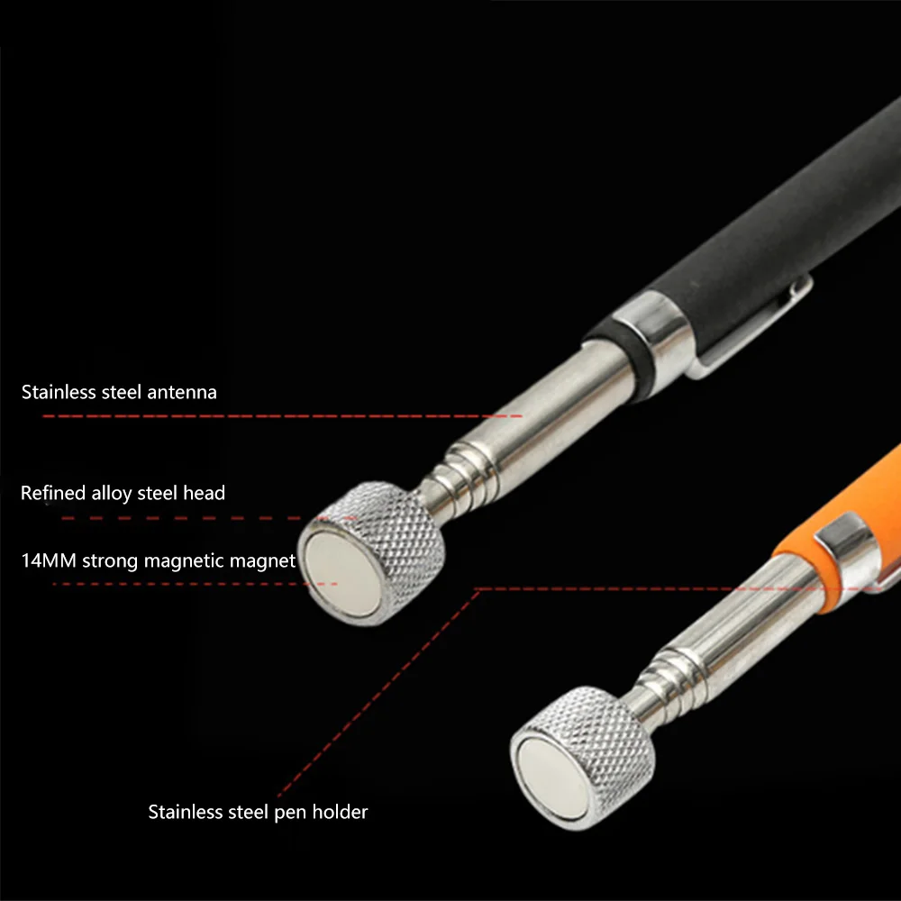 Mini portable télescopique aimant magnétique en métal stylo lampe