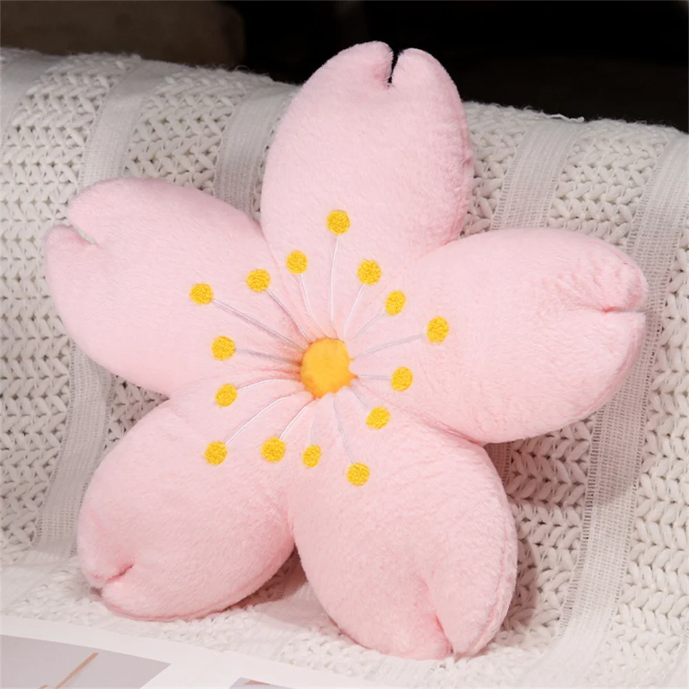 Pink Cherry Petals Pillow Girl Bedroom Living Room Decor Bay Window Floor Seat Cushion Plush Tatami Cherry Blossom Cushion
