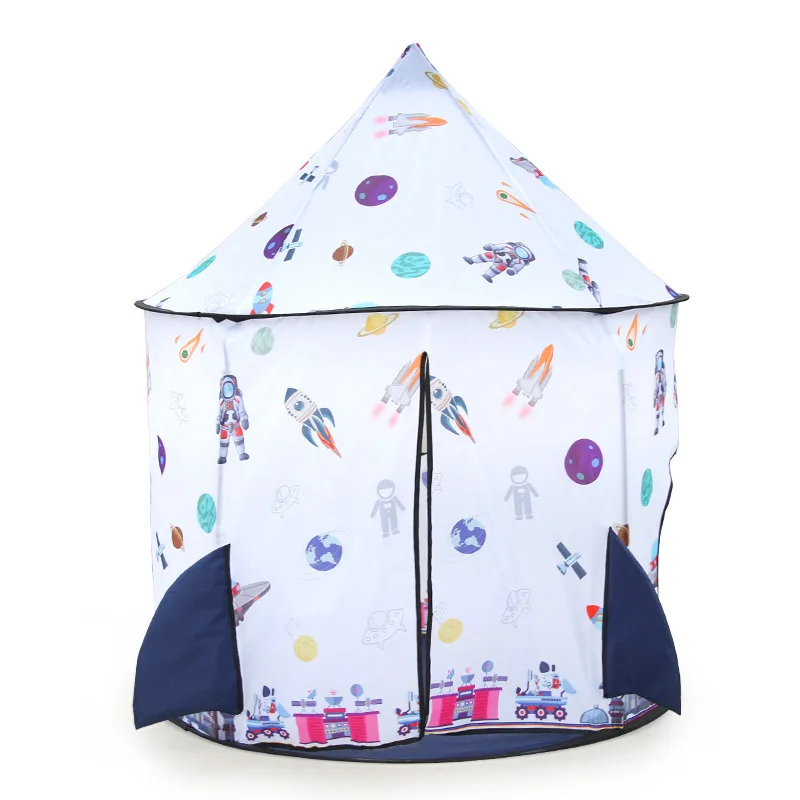 Rocket Ship Kids Tents Pop Up Play Toys Tent for Children Large Space Indoor Pretend Playhouse Outdoor Play Tent for Boys & Girl