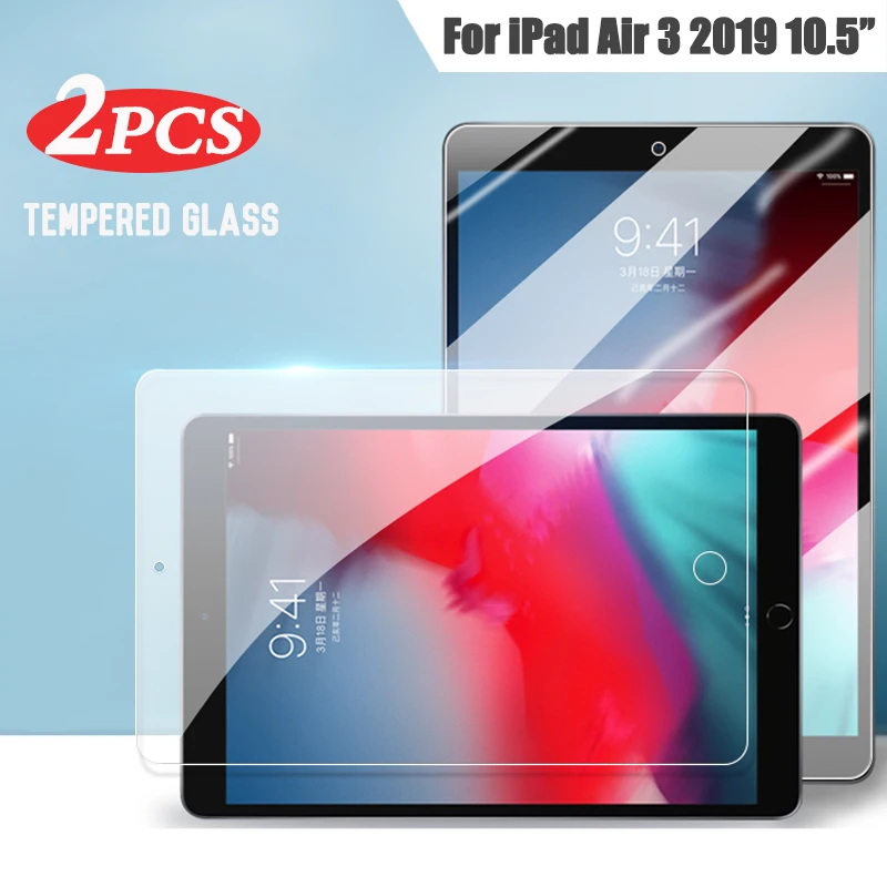 9H Tempered Glass Screen Protector For iPad Air 3 (2019) 10.5'' Glass Protector A2153 A2123 A2154  Anti Scratch Protective Film 2 packs tempered glass for apple ipad air 10 5 2019 3th generation air3 a2123 a2152 a2153 full coverage screen protector film