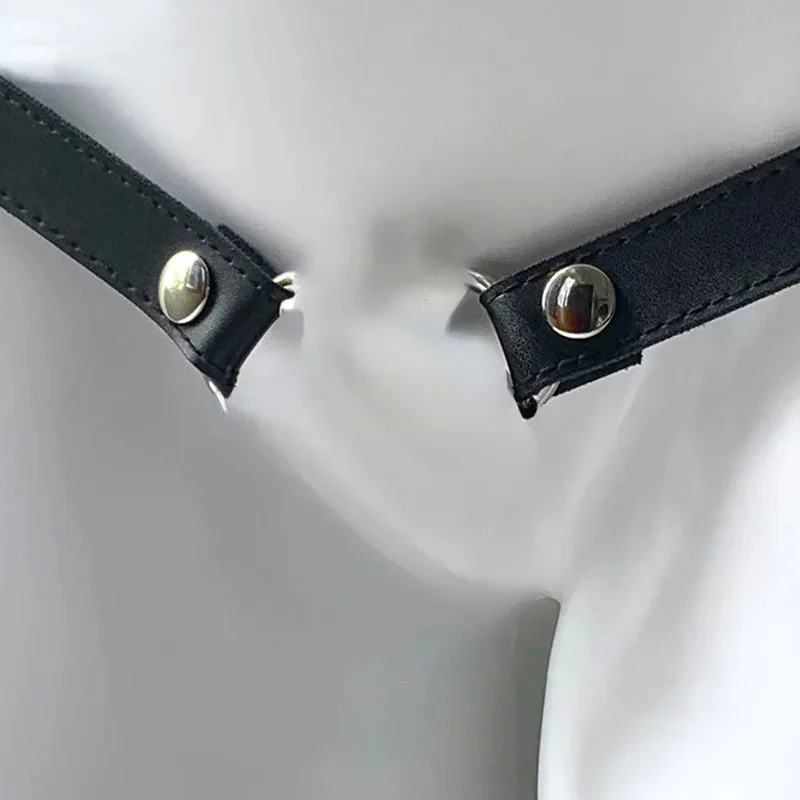 Penis Chastity Cage Chastity Cage PU Leather Anti-off Auxiliary Belt Anti-off Male Adjustable Rope Chastity Lock Accessories